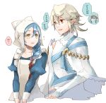  1boy 2girls azura_(fire_emblem) blue_hair braid corrin_(fire_emblem) corrin_(fire_emblem)_(male) fingerless_gloves fire_emblem fire_emblem_fates fire_emblem_heroes gloves gradient_hair lilith_(fire_emblem) long_hair long_sleeves multicolored_hair multiple_girls open_mouth pointy_ears red_eyes redhead robaco short_hair simple_background single_braid upper_body white_background white_hair yellow_eyes 