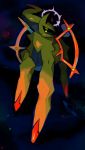  alternate_color arceus commentary creature full_body gen_4_pokemon highres looking_at_viewer megadinkloid no_humans pokemon pokemon_(creature) shiny_pokemon solo space symbol_commentary 