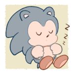  1boy commentary_request gloves hedgehog hedgehog_ears hedgehog_tail lowres shoes sikai simple_background sleeping sneakers solo sonic sonic_the_hedgehog zzz 