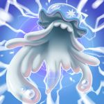  blue_background commentary creature english_commentary full_body gen_7_pokemon nihilego no_humans pokemon pokemon_(creature) ruine_maniac_(artist) simple_background solo ultra_beast 