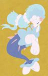  closed_eyes commentary creature english_commentary full_body gen_7_pokemon highres mattibee no_humans pokemon pokemon_(creature) primarina simple_background solo yellow_background 