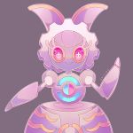  bunny_focus commentary creature english_commentary gen_7_pokemon grey_background highres isathepanda looking_at_viewer magearna magearna_(normal) mythical_pokemon no_humans pink_theme pokemon pokemon_(creature) rabbit simple_background smile solo upper_body 