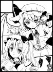  flandre_scarlet monochrome remilia_scarlet siblings sisters torii_sumi touhou 