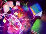  book colorful hat kazu_(muchuukai) long_hair magic_circle patchouli_knowledge purple_hair ribbon touhou 