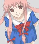  long_hair lowres mirai_nikki oekaki pink_hair red_eyes school_uniform yandere 