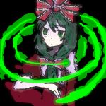  green_eyes green_hair kagiyama_hina lowres ribbon ribbons touhou 