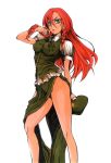  breasts china_dress chinadress chinese_clothes hat hong_meiling legs long_hair red_hair redhead solo touhou uousa 