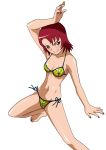  bikini fighting_stance green_eyes highres juliet_nao_zhang mai_otome my-otome nail_polish red_hair redhead stance swimsuit vector_trace 