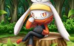  bunny_focus commentary_request creature graphite_(medium) hakuginnosora looking_at_viewer no_humans pokemon pokemon_(creature) rabbit solo starter_pokemon traditional_media 