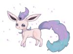  :o blue_eyes clarevoir commentary commission creature english_commentary full_body fusion galarian_form galarian_ponyta gen_4_pokemon gen_8_pokemon leafeon no_humans pokemon pokemon_(creature) simple_background solo standing white_background 