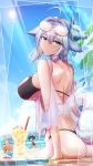  3girls akagi-chan_(azur_lane) animal_ears ass aviator_sunglasses azur_lane bare_shoulders beach bikini black_choker black_hair blue_bow blush bow breasts brown_hair choker closed_eyes competition_swimsuit criss-cross_halter day eyewear_on_head fox_mask fox_tail hair_bow hair_ornament halterneck highleg highleg_bikini highres large_breasts little_renown_(azur_lane) long_hair looking_at_viewer looking_back mask mask_on_head multiple_girls ocean one-piece_swimsuit outdoors red_swimsuit ru-ne running short_hair sky smile summer sunglasses swimsuit tail tosa_(azur_lane) tosa_(hometown_zest)_(azur_lane) tropical two-tone_bikini water 