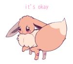  brown_eyes clarevoir commentary_request creature crying eevee english_text full_body gen_1_pokemon looking_at_viewer looking_to_the_side no_humans pokemon pokemon_(creature) sad simple_background solo standing standing_on_three_legs tears white_background 
