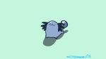  ._. animated animated_gif commentary creature english_commentary green_background highres looking_at_viewer madame_(wooper) no_humans pokemon pokemon_(creature) shadow signature simple_background solo whitydragon 