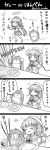  1girl 1other bokukawauso commentary_request curry curry_rice food gloves greyscale hat highres kantai_collection long_hair low_twintails mikura_(kantai_collection) monochrome otter plate puffy_short_sleeves puffy_sleeves rice romaji_text sailor_collar sailor_hat sailor_shirt shirt short_sleeves spoon transparent_background trembling twintails wss_(nicoseiga19993411) 