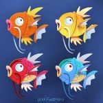  alternate_color commentary creature english_commentary fish fish_focus full_body gen_1_pokemon leah_fuhrman magikarp no_humans pokemon pokemon_(creature) shiny_pokemon signature 