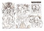  3girls animal_ears bow fighting hair_bow hair_bun hair_ornament highres holding_hands hololive monochrome mouse_ears multiple_girls murasaki_shion natsuiro_matsuri nosir_onadat ookami_mio open_mouth phone rabbit_ears scared shaded_face shouting speech_bubble tagme text_messaging translation_request 