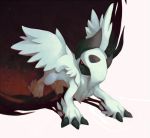  absol claws commentary creature english_commentary full_body gen_3_pokemon mega_absol mega_pokemon multiple_sources no_humans pokemon pokemon_(creature) salanchu shadow simple_background solo standing white_background wings 
