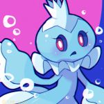  bubble commentary_request creature frillish frillish_(male) frown gen_5_pokemon no_humans ozziemochi pokemon pokemon_(creature) solo underwater upper_body violet_eyes water 