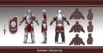  armor full_armor full_body highres knight lion original plate_armor sam_kim shield skirt sword tagme weapon 