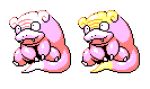  commentary creature english_commentary fangs full_body galarian_form galarian_slowpoke gen_8_pokemon no_humans pat_attackerman pixel_art pokemon pokemon_(creature) simple_background sprite white_background 