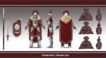  armor cape full_armor full_body highres knight lion original plate_armor polearm sam_kim shield spear sword tagme weapon 