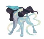  alternate_color commentary creature english_commentary full_body gen_2_pokemon legendary_pokemon looking_at_viewer no_humans pokemon pokemon_(creature) red_eyes salanchu shiny_pokemon simple_background solo suicune white_background 