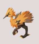  bigglyboof bird bird_focus claws commentary creature english_commentary full_body galarian_form galarian_zapdos gen_8_pokemon grey_background highres no_humans pokemon pokemon_(creature) signature simple_background solo 