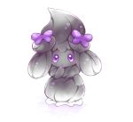  alcremie alcremie_(ribbon_sweet) alternate_color cesar commentary_request creature full_body gen_8_pokemon highres looking_at_viewer no_humans pokemon pokemon_(creature) shiny_pokemon simple_background solo standing violet_eyes white_background 