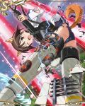  animal_ear_fluff animal_ears artist_request brown_eyes brown_hair holding holding_weapon miyafuji_yoshika neuroi official_art open_mouth solo strike_witches striker_unit weapon world_witches_series 