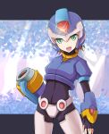  1girl aile bodystocking bodysuit brown_hair gloves green_eyes hasuga_sea highres looking_at_viewer open_mouth rockman rockman_zx short_hair short_hairspandex solo 