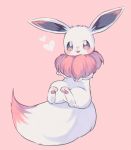  clarevoir commentary creature eevee english_commentary full_body gen_1_pokemon heart looking_at_viewer no_humans pokemon pokemon_(creature) solo striped striped_background 