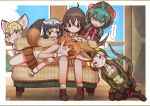  ... 1other 5girls african_rock_python_(kemono_friends) ahoge ambiguous_gender animal_ears bare_arms bare_legs bare_shoulders behind_another black_hair blonde_hair blush boots border brown_eyes brown_hair captain_(kemono_friends) cat_ears character_name clenched_teeth closed_eyes common_raccoon_(kemono_friends) couch day dhole_(kemono_friends) dog_ears dog_tail drawstring extra_ears eyebrows_visible_through_hair fishnet_legwear fishnets furrowed_eyebrows gloves green_eyes green_hair grey_hair hair_between_eyes heart highres hood hood_up hoodie indoors kemono_friends kemono_friends_3 kneeling lap_pillow leaning_to_the_side looking_at_another lying medium_hair miniskirt multicolored_hair multiple_girls on_side pantyhose purple_hair raccoon_ears rakugakiraid sand_cat_(kemono_friends) shirt shoes short_hair shorts signature sitting skirt sleeveless sleeveless_shirt smile snake_tail spoken_ellipsis spoken_heart striped_hoodie striped_tail tail teeth translation_request tsuchinoko_(kemono_friends) two-tone_hair violet_eyes white_hair window yellow_eyes 
