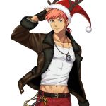  1boy agate_crosner artist_request bangs belt eiyuu_densetsu hand_on_headwear hat long_sleeves looking_at_viewer official_art redhead short_hair simple_background solo sora_no_kiseki swept_bangs 