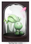  :o black_background commentary_request creature english_commentary english_text fujiwara_echi full_body gen_1_pokemon highres mixed-language_commentary no_humans oddish petals pokemon pokemon_(creature) simple_background solo standing violet_eyes 