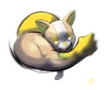  commentary_request creature gen_8_pokemon gurako_(pixiv36097434) highres meme muscle no_humans pokemon pokemon_(creature) right-hook_dog signature simple_background solo white_background yamper 