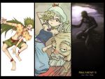  3boys barefoot blonde_hair child collaboration final_fantasy final_fantasy_vi gau green_hair kara_(color) multiple_boys ninja relm_arrowny shadow_(ff6) strago_magus stragus_magus title_drop wallpaper 