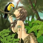  bikini bird birds jungle lowres nature sarong side-tie_bikini swimsuit toucan 