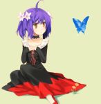 butterflies butterfly doriruman flower purple_hair short_hair 