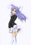  animal_ears bunny_ears bunny_tail highres long_hair purple_hair rabbit_ears red_eyes reisen_udongein_inaba skirt tail thigh-highs thighhighs touhou 