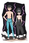  bandage bandages hiei lightning male shirtless standing topless urameshi_yuusuke yu_yu_hakusho yupii yuu_yuu_hakusho 