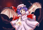  hat remilia_scarlet ribbon ribbons short_hair touhou wings 