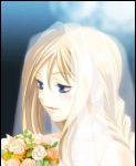  aria azumi_amane bouquet bridal_veil bride dress flower soshina_nohito veil wedding_dress 