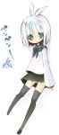  aqua_eyes himehi original penko school_uniform serafuku silver_hair thigh-highs thighhighs 