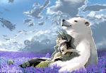  airships bear cloud clouds flower flying kyan-dog original polar_bear sky sleeping 