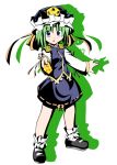  green_hair hat ribbon ribbons rod_of_remorse shikieiki_yamaxanadu short_hair touhou yonige_ya 