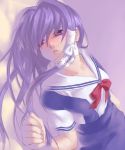  fujibayashi_kyou long_hair purple_eyes purple_hair school_uniform violet_eyes zen 