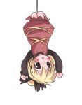  blonde_hair hanging kurodani_yamame solo spider_web suspension touhou upside-down 