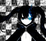  black_hair black_rock_shooter black_rock_shooter_(character) blue_eyes long_hair solo twintails 