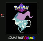  2017 animated animated_gif commentary creature english_commentary english_text from_side full_body gen_2_pokemon legendary_pokemon logo no_humans pokemon pokemon_(creature) pokemon_(game) pokemon_gsc profile running savvart solo suicune 