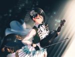  bang_dream! black_eyes black_hair cape dress short_hair violin yashio_rui 